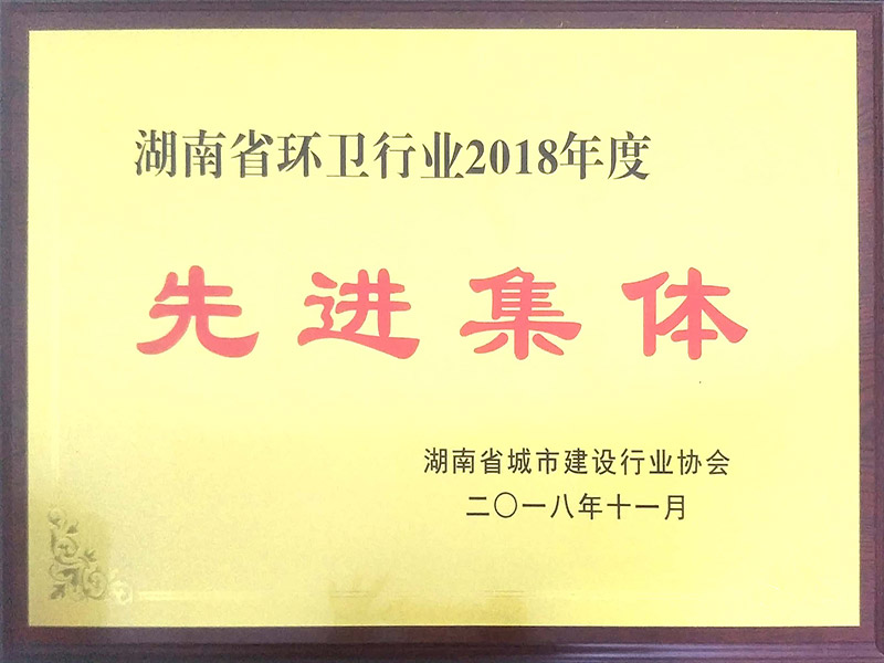 湖南省環衛行業2018年度先進集體